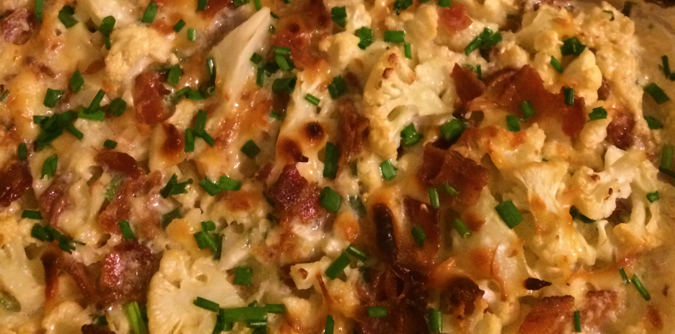 Loaded Cauliflower Casserole with Bacon, Smoked Cheddar, and Chives ...