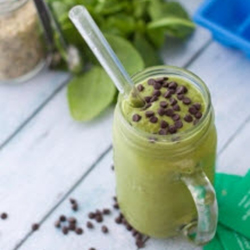 green smoothie with chocolate